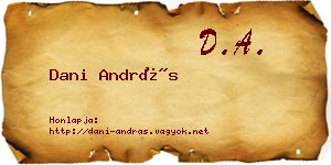 Dani András névjegykártya