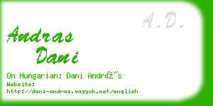 andras dani business card